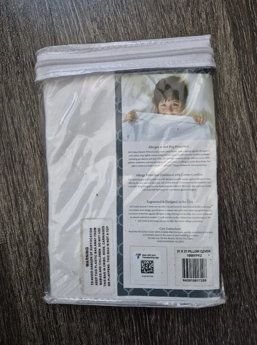 All-Cotton Allergy  Protector Pillow Cover - White